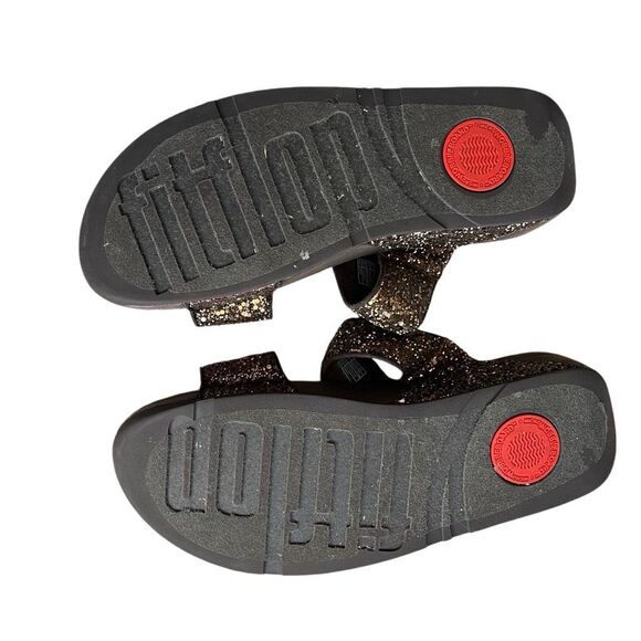 Fitflop size 11 brown sparkle sandal shoe - Picture 2 of 5
